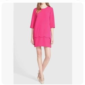 Kate Spade Pink Fancy Meeting You Sweetheart Scallop Demi Shift Dress